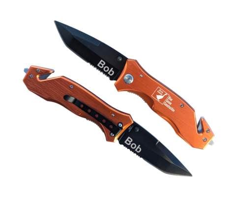 Personalized Orange Rescue Knife