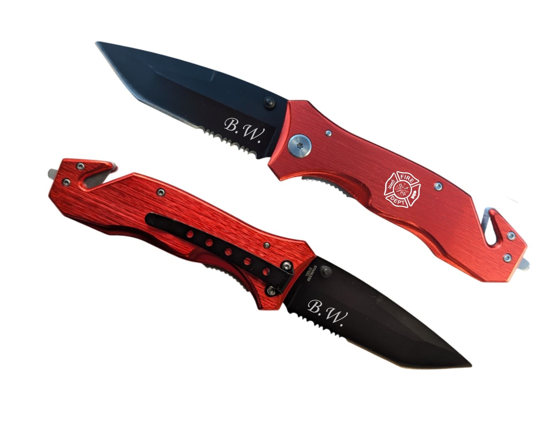 Personalized Red Rescue Knife