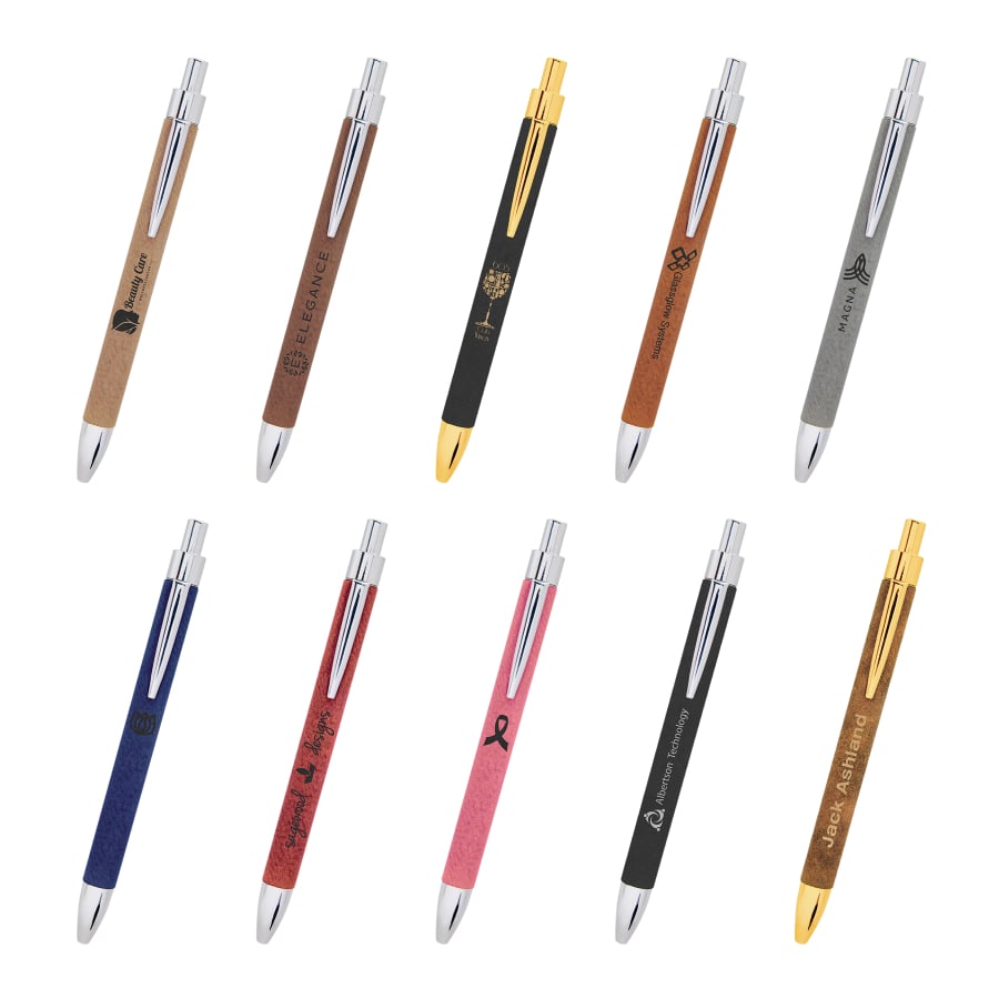 Laser Engraved Leather Pen