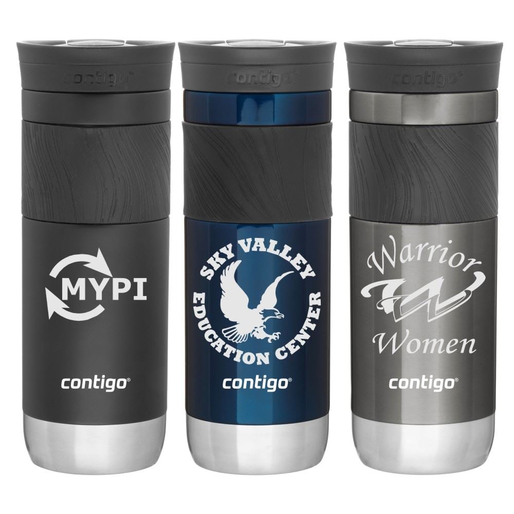 Snapseal　Double　Laser　Contigo　Engraved　Designs　Leak　Lazer　Byron　2.0　Stainless　20oz　Wall　Silicone　Tumbler,　Lid　Grip,　Proof　Custom　Logo