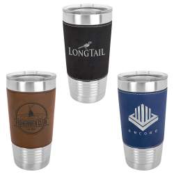 Leather Wrapped Stainless Steel Insulated Tumbler 20oz