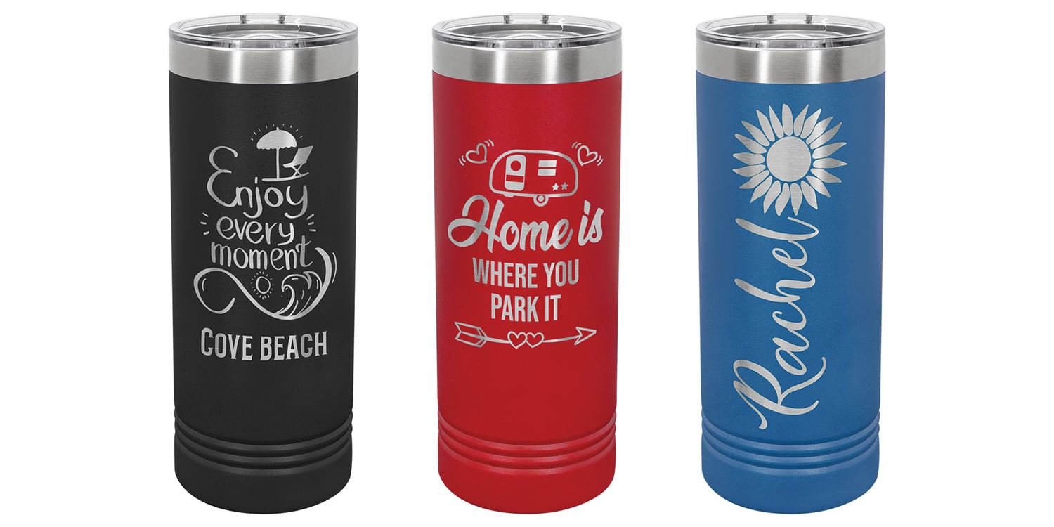 Bulk 22oz Skinny Tumbler with custom logo or artwork