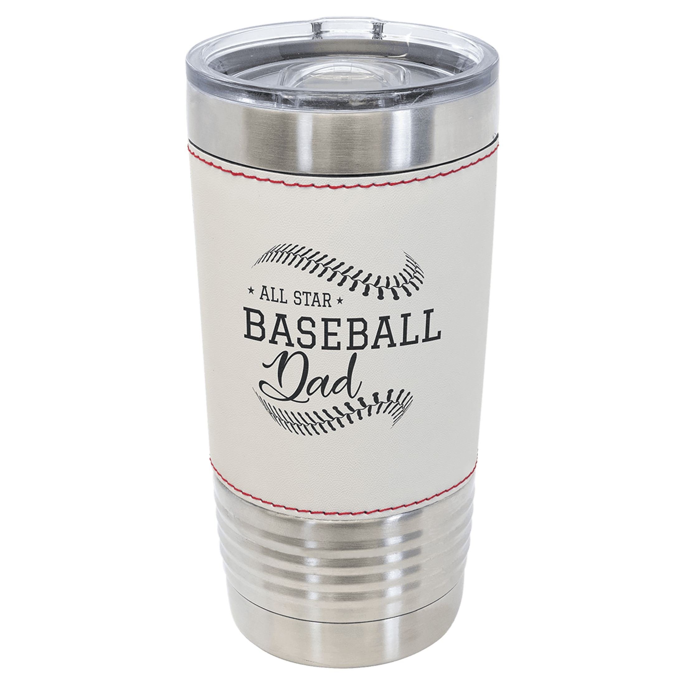 Personalized 20oz Baseball Tumbler, Stainless Steel Insulated with Slider Lid