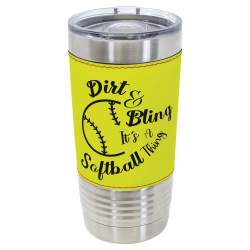 Custom 20oz Softball Tumbler, Stainless Steel Insulated with Slider Lid