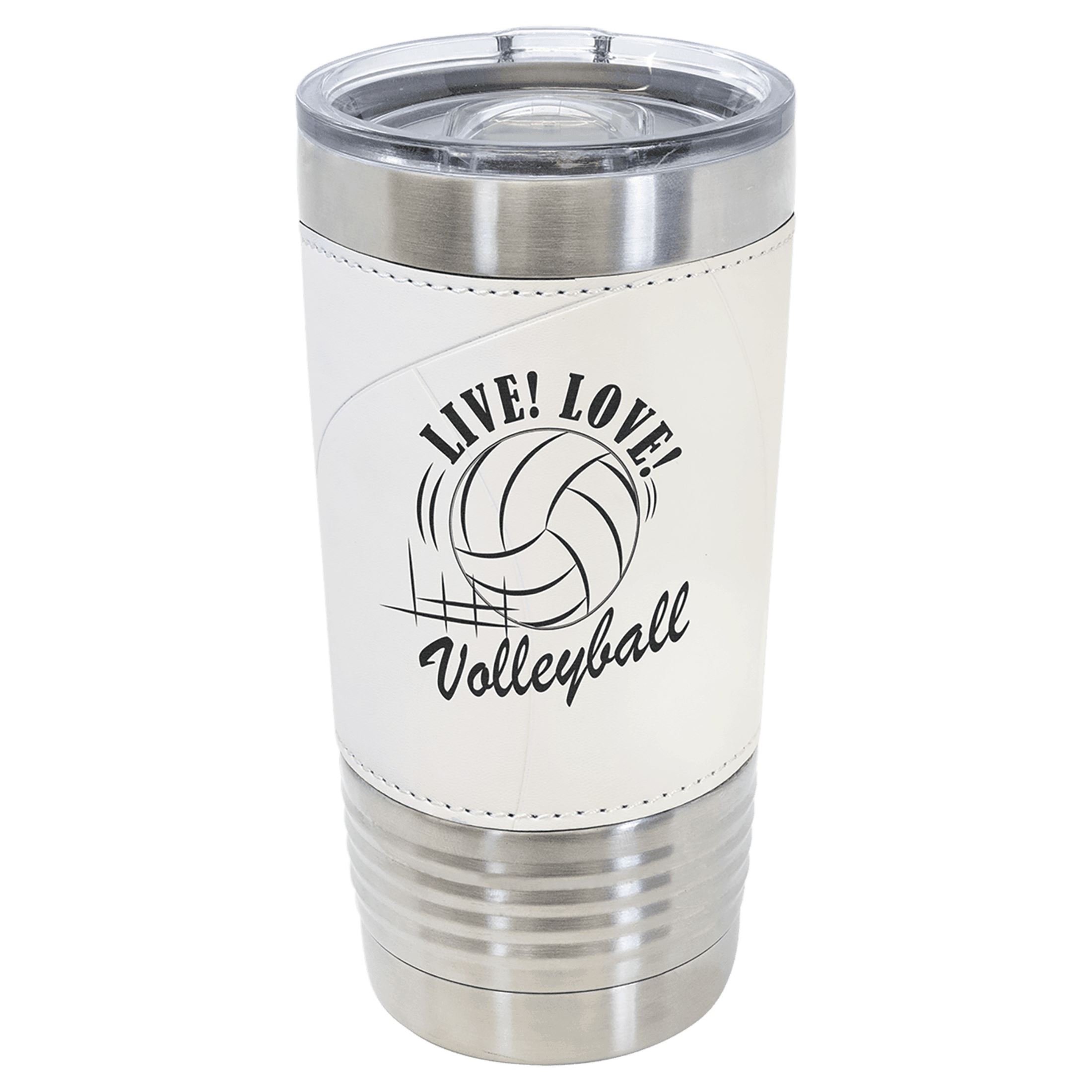 Personalized 20oz Volleyball Tumbler, Stainless Steel Insulated with Slider Lid