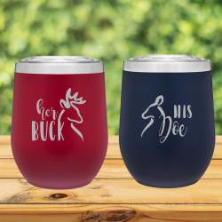 Set of 2 Her Buck, His Doe 12oz Insulated Tumbler