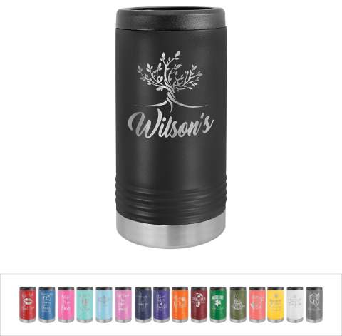 Slim Personalized Insulated Can Cooler, Powder Coated Can Coolies