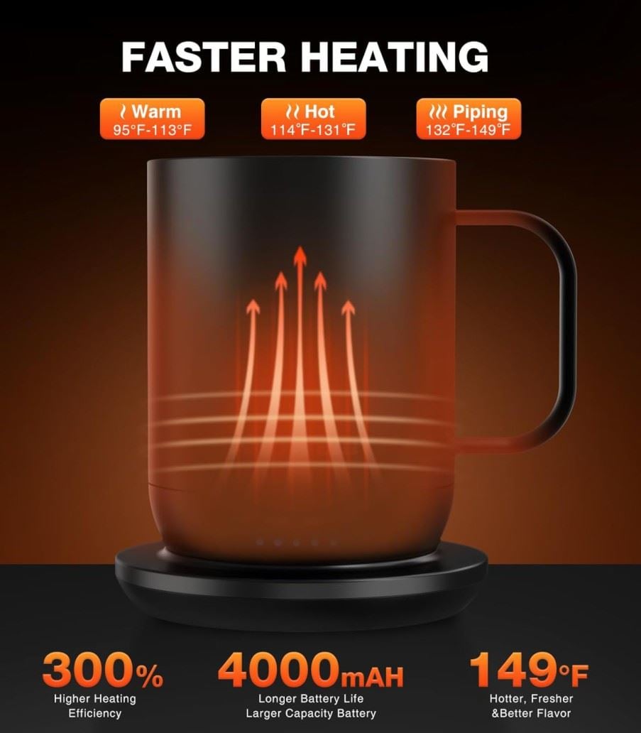 Personalized 14oz Self-Heating Coffee Mug | Lazer Designs