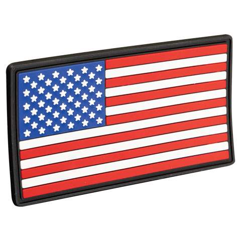3.25" American Flag PVC Patch, 3D Rubber Heat Backing USA Flag Patch