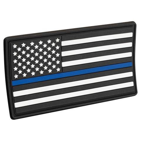 3.25" Blue Line American Flag Patch Police 3D Tactical Patch, Heat Backing