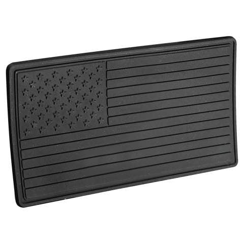 3.25" Black American Flag PVC Patch, 3D Rubber Waterproof Heavy-Duty Heat Backing USA Patch