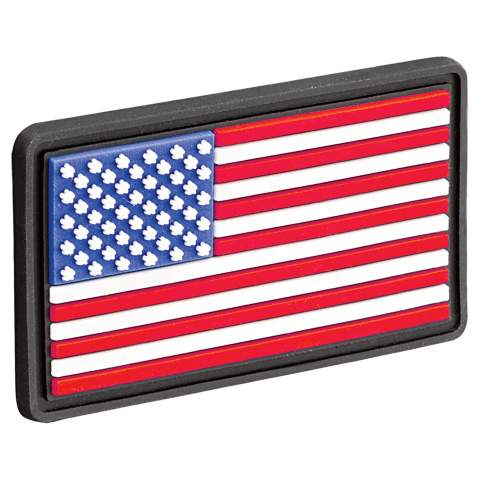 2" American Flag PVC Patch, 3D Rubber Waterproof Heavy-Duty Heat Backing USA Patch