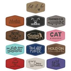 3" Personalized Faux Leather Hexagon Patch