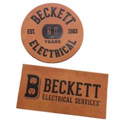 Genuine Embossed or Stamped Leather Patch, Completely Customizable Genuine Leather Patches