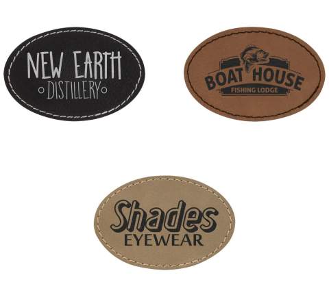 3x2" Oval Patch, Faux Leather, Heat Transfer Ready, Iron on compatibile