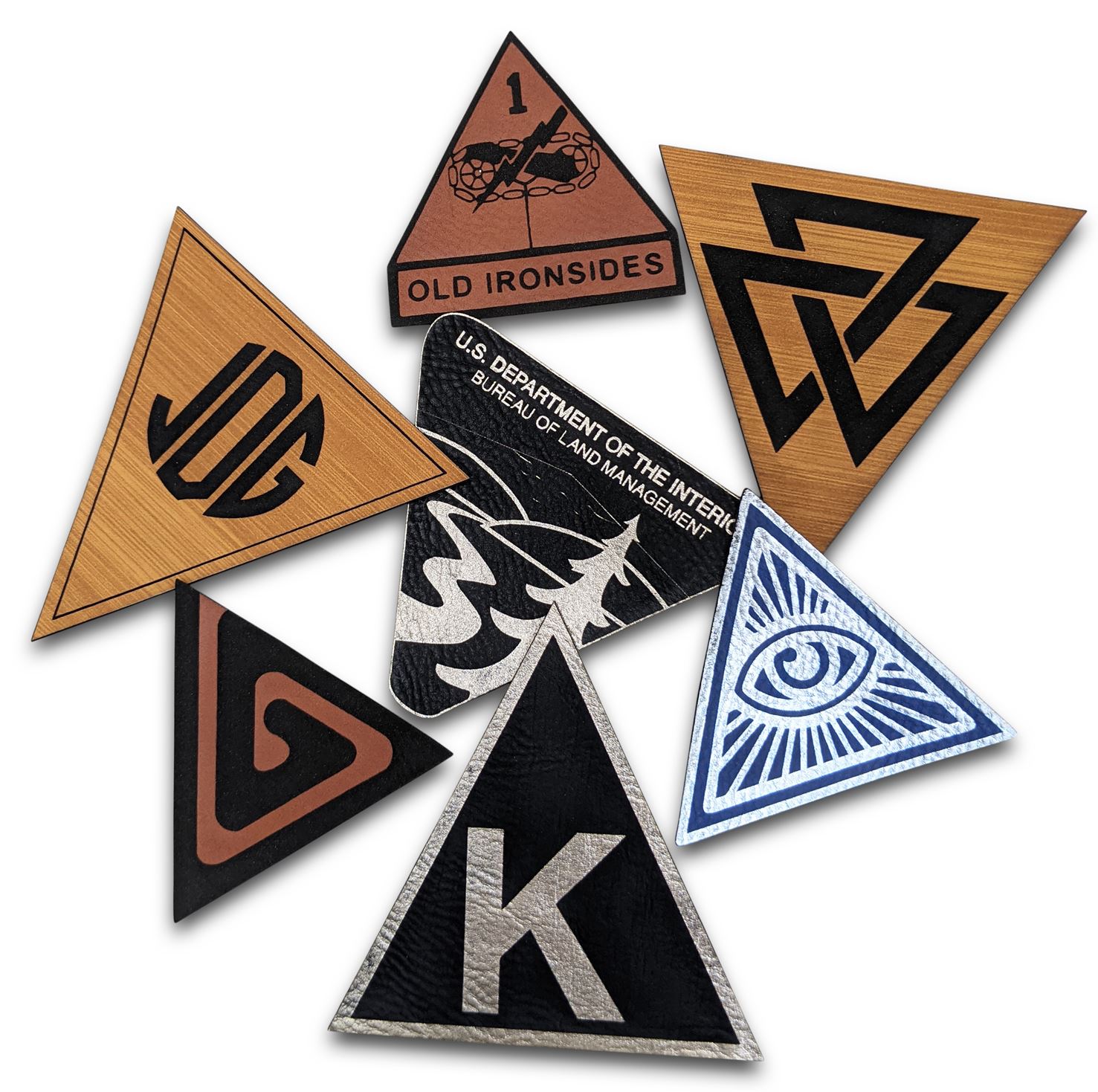 Custom Laser Cut Triangle Shaped Patches