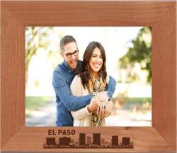 El Paso, Texas City Skyline Engraved Wood Photo Frame