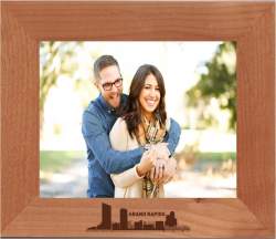 Grand Rapids, Michigan City Skyline Engraved Wood Photo Frame