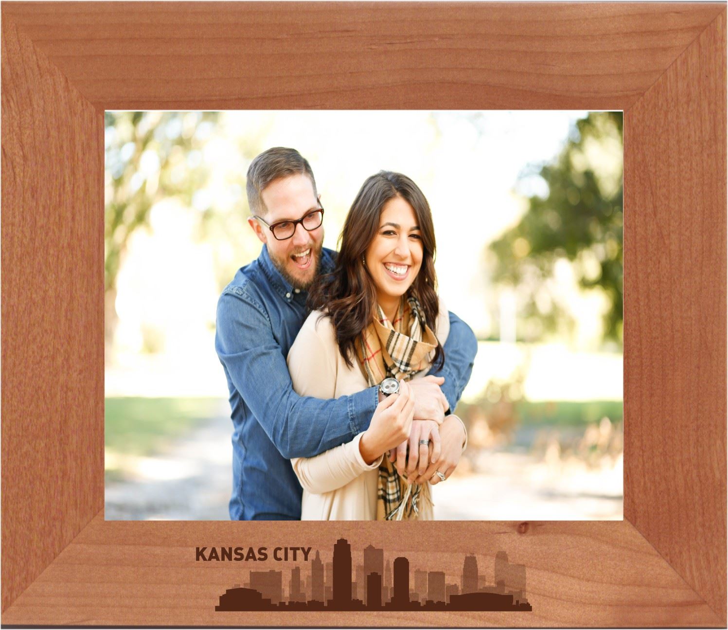Kansas City, Missouri City Skyline Engraved Picture Frame