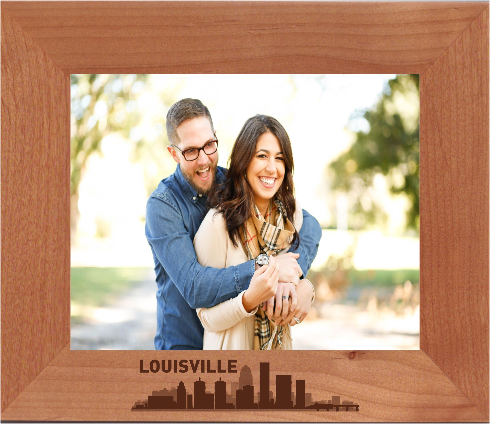 Louisville, Kentucky City Skyline Engraved Picture Frame