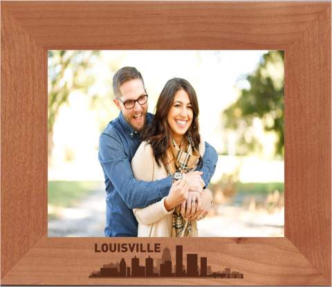 Louisville, Kentucky City Skyline Engraved Picture Frame