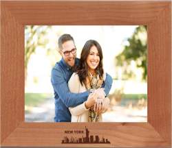 New York City, New York City Skyline Engraved Wood Photo Frame