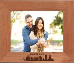 Portland, Oregon City Skyline Engraved Picture Frame