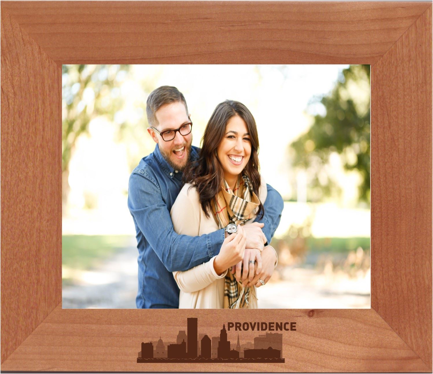 Providence, Rhode Island City Skyline Engraved Picture Frame