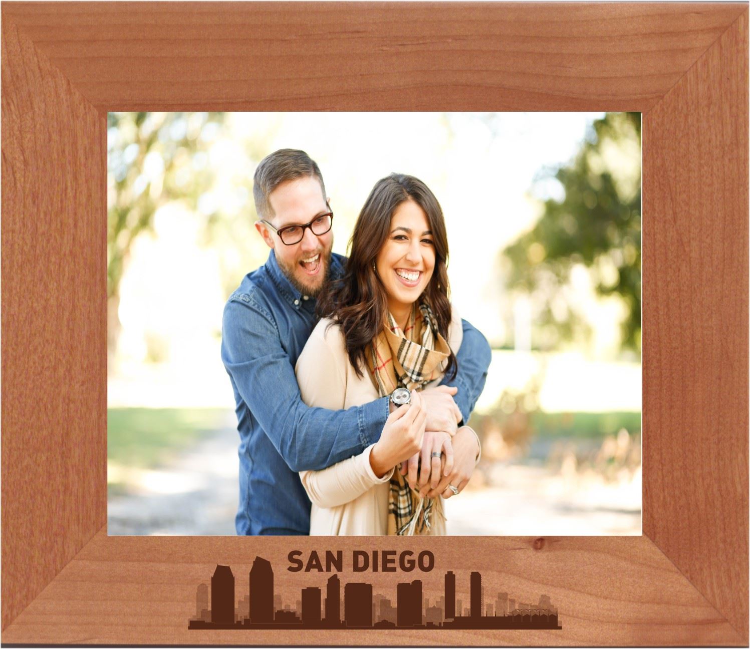 San Diego, California City Skyline Engraved Picture Frame