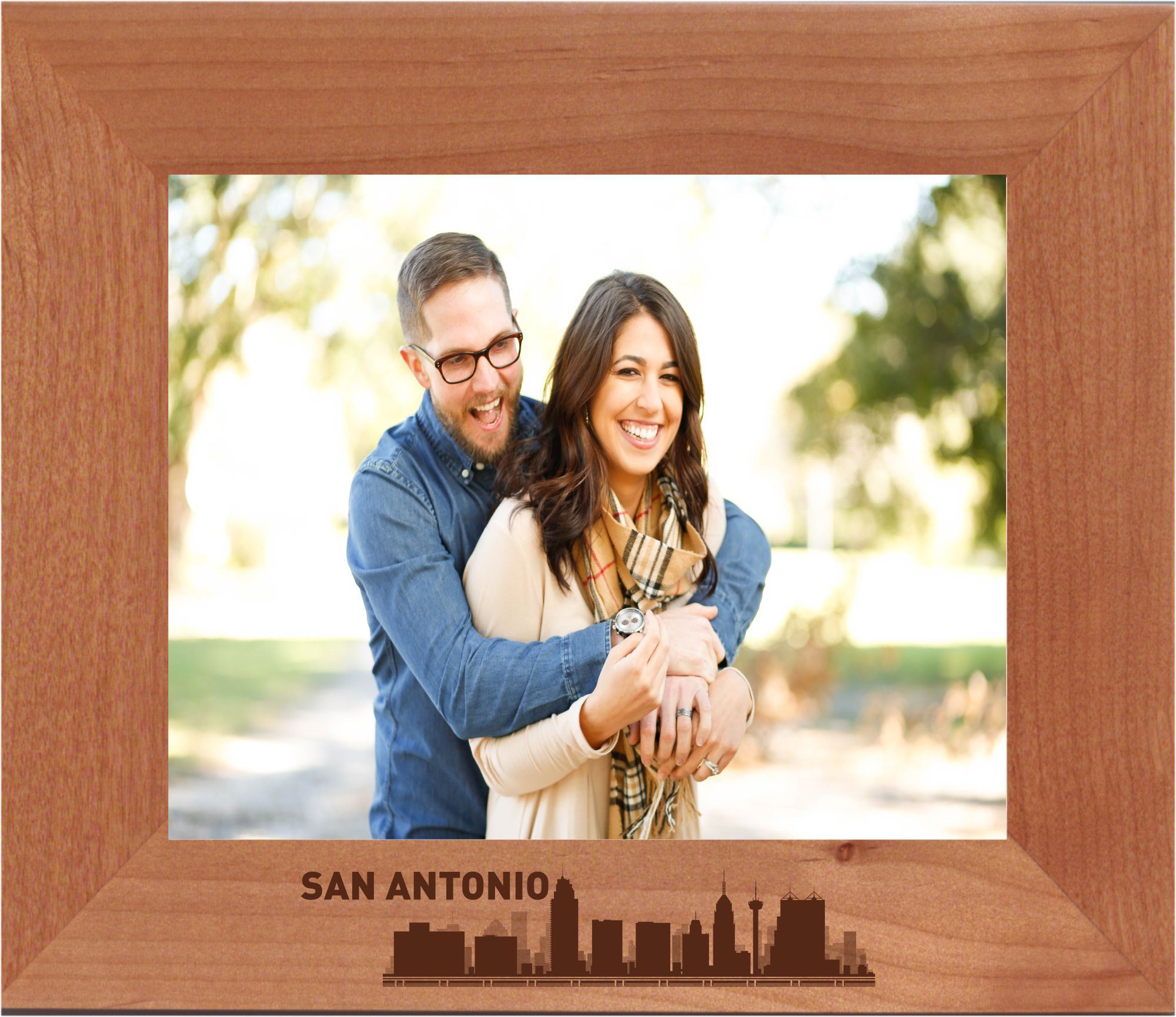 San Antonio, Texas City Skyline Engraved Picture Frame