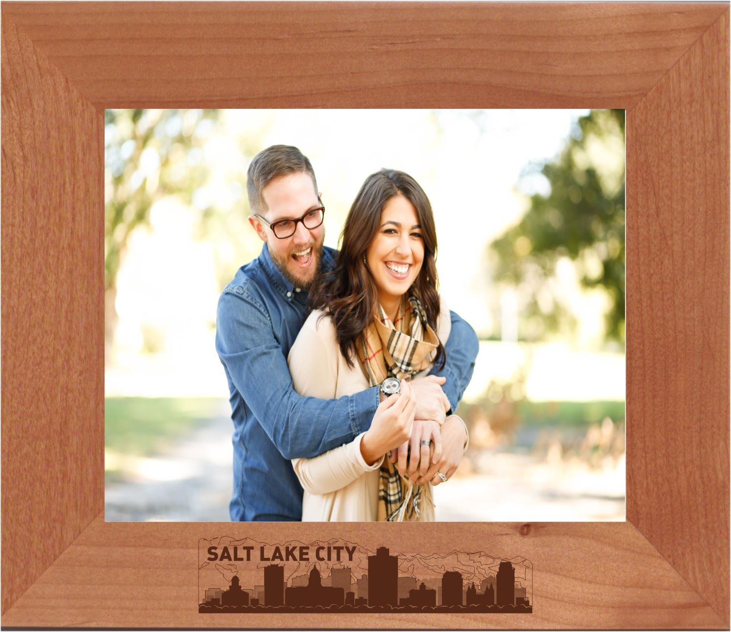 Salt Lake City, Utah City Skyline Engraved Picture Frame