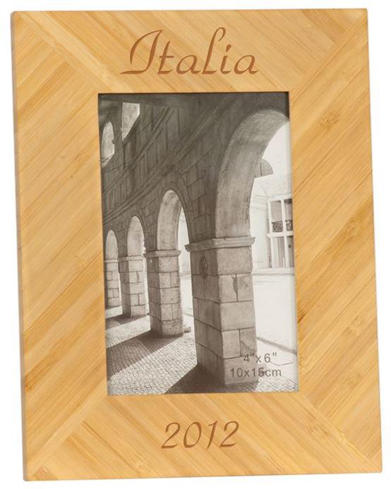 Custom Engraved Bamboo Photo Frame 4x6