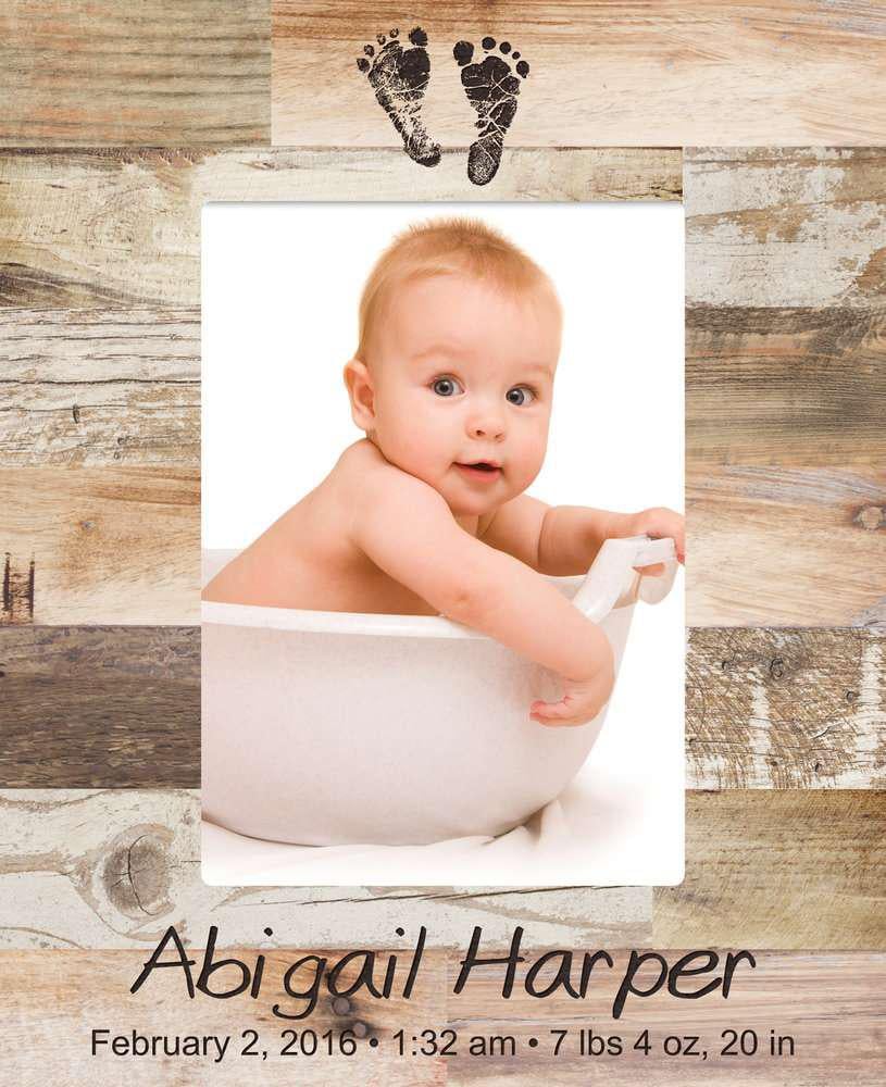 New Baby Footprints Pallet Frame 5" x 7"