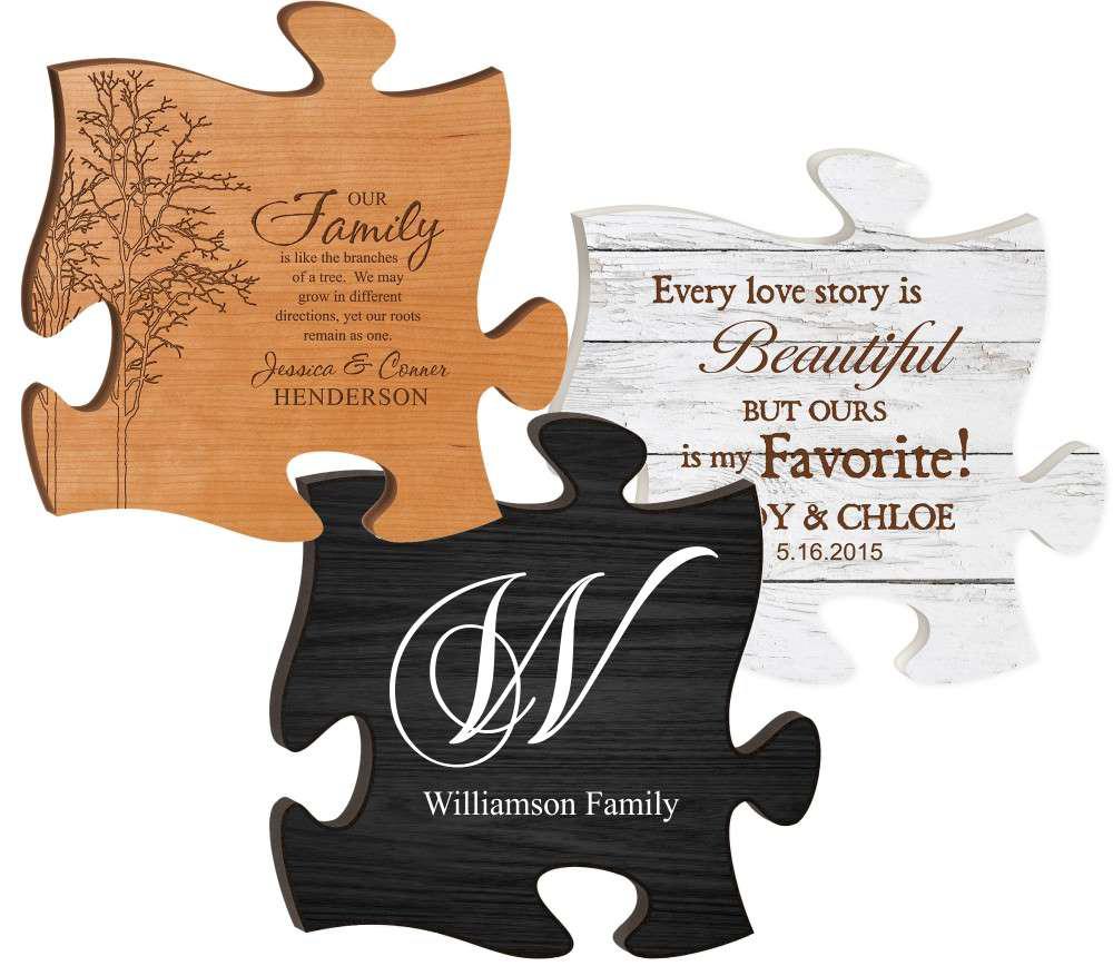 Engraved Puzzle Piece Wall Art Plaque