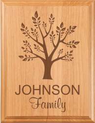 Engraved Family Tree Solid Alder Plaque