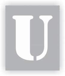 Letter U Stencil