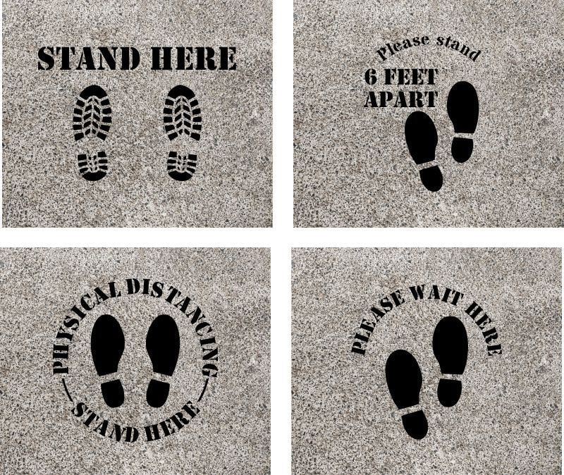 Social Distancing "STAND HERE" Stencil