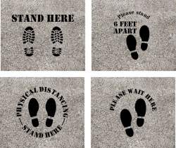 Social Distancing "STAND HERE" Stencil