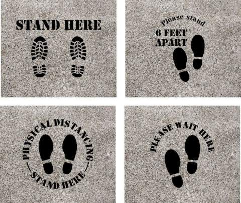 Social Distancing "STAND HERE" Stencil