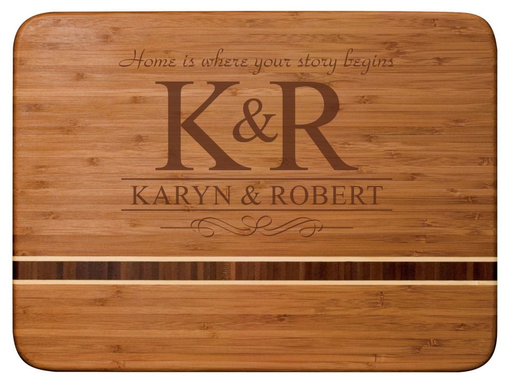 Family Home Bamboo Personalized End Grain Charcuterie Board (2in Thick) - Home Wet Bar