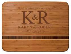 Monogrammed Home is Where Your Story Begins Bamboo 11x15" Engraved Cutting Board