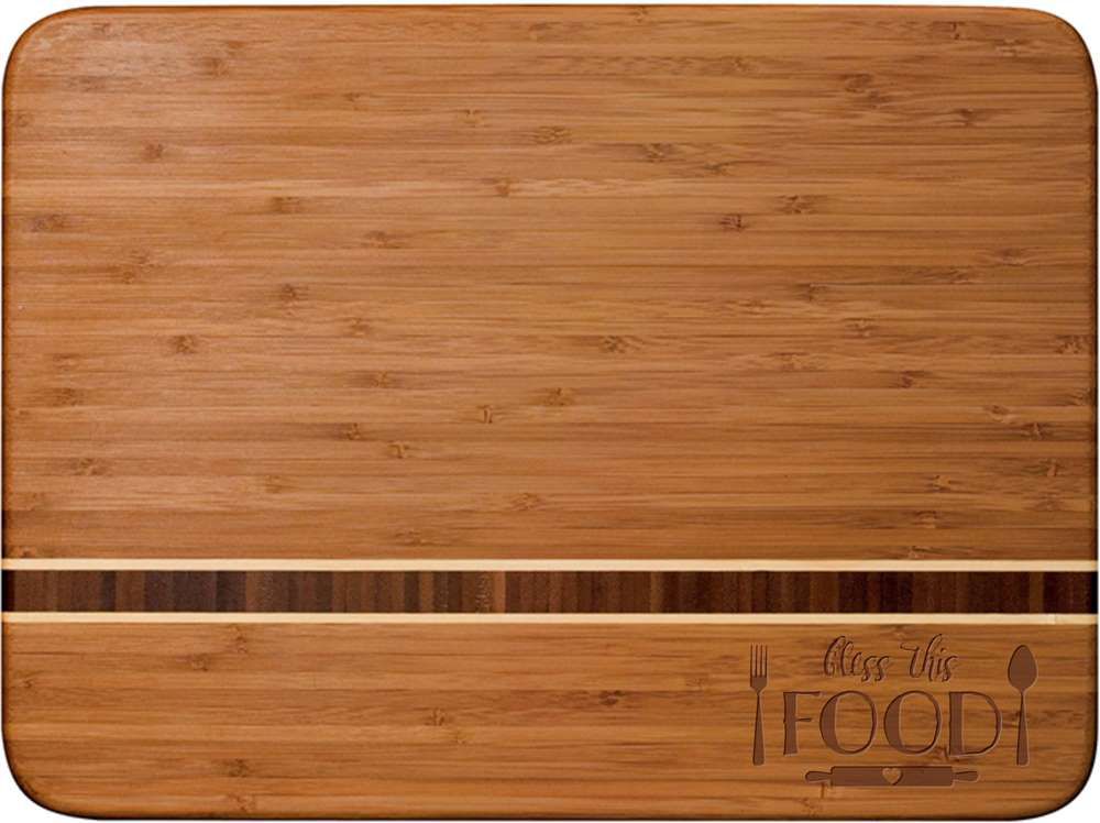 Martinique 11 x 15 "Bless This Food" Engraved Cutting Board