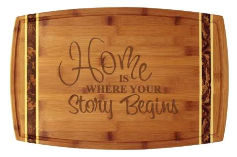 Home is Where Your Story Begins Bamboo Marbled Bamboo 18x11 3/4" Cutting Board