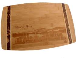 Denver Colorado Skyline Bamboo Cutting Board 18x11 3/4"