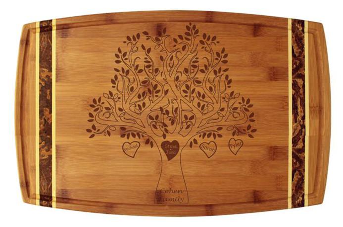 Family Tree Design Totally Bamboo 18" x 11 3/4" Marbled Cutting Board