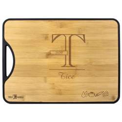 Outline Monogram Bamboo+Poly 2-in-1 Personalized Cutting Board 15x11"