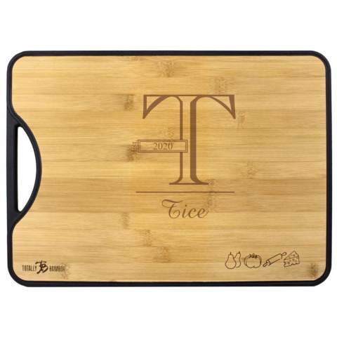 Outline Monogram Bamboo+Poly 2-in-1 Personalized Cutting Board 15x11"