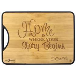 Home is Where Your Story Begins Bamboo+Poly 2-in-1 Personalized Cutting Board 15x11"