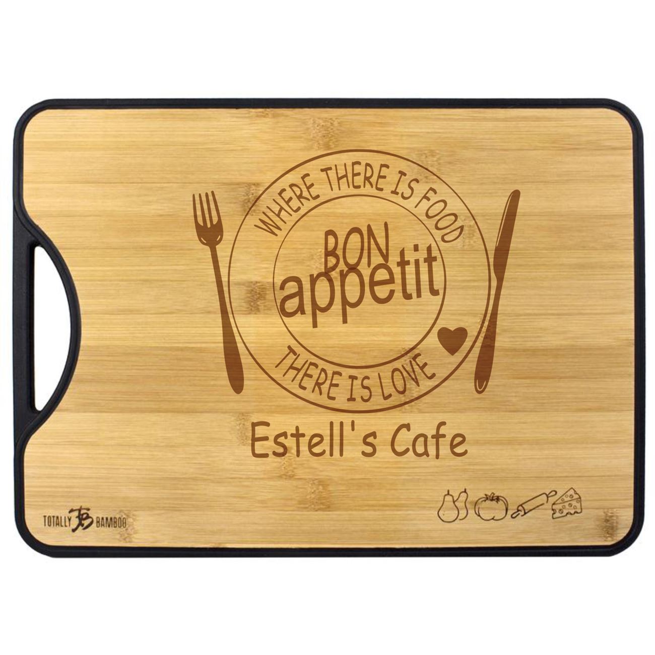 Bon Appetit Bamboo+Poly 2-in-1 Personalized Cutting Board 15x11"