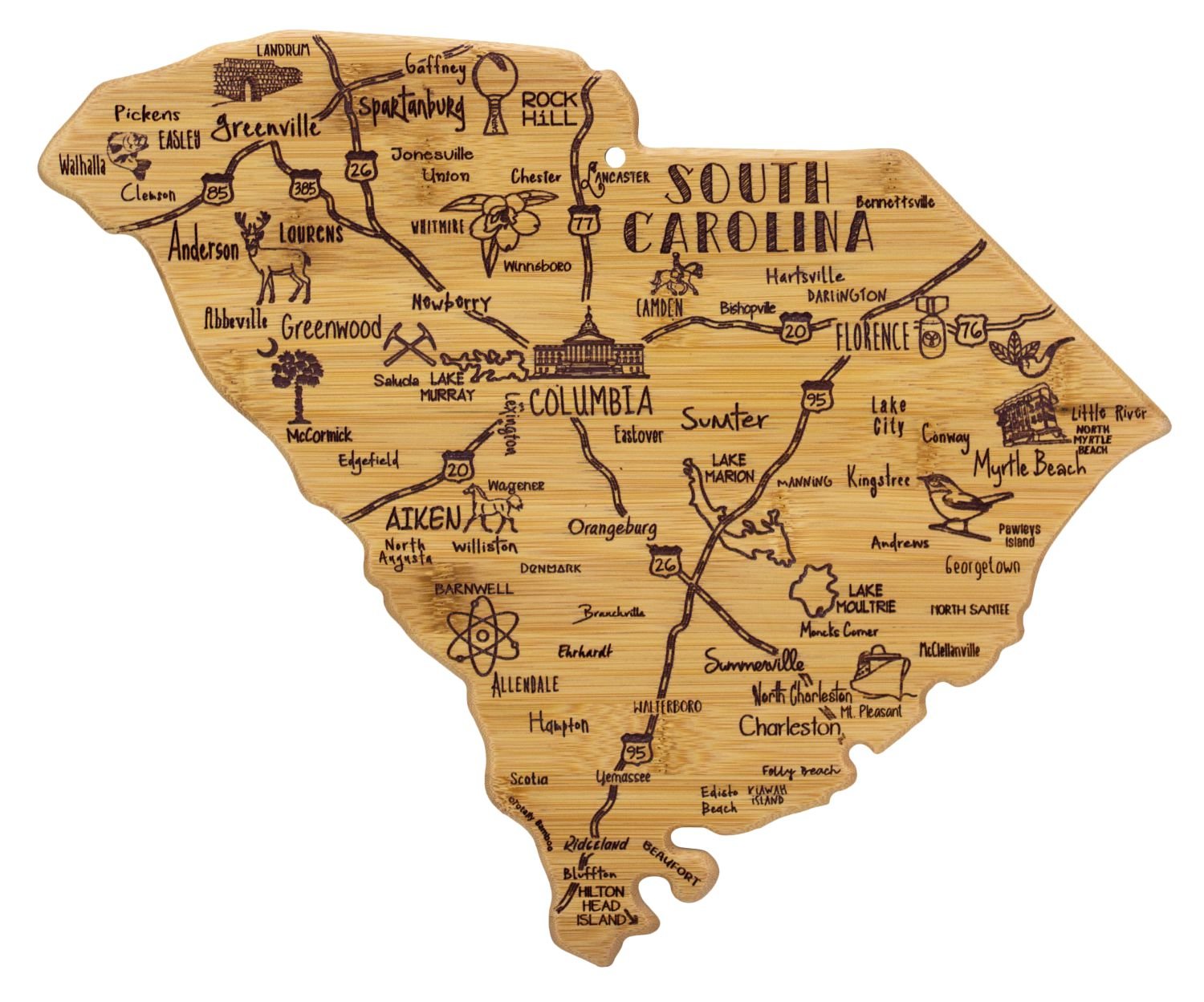 South Carolina Landmarks Cutting Board